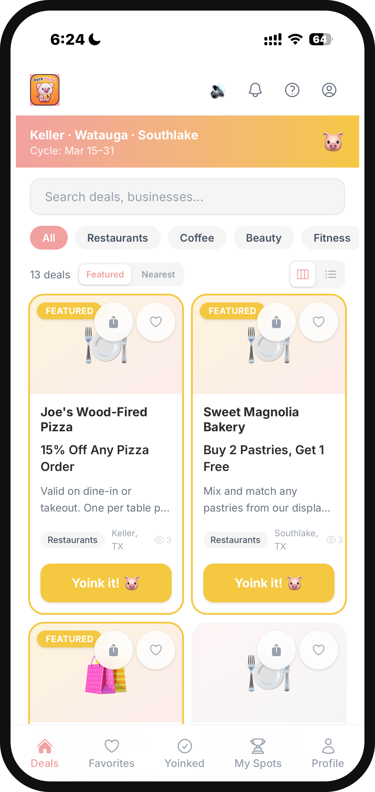 PerkYoink app screen